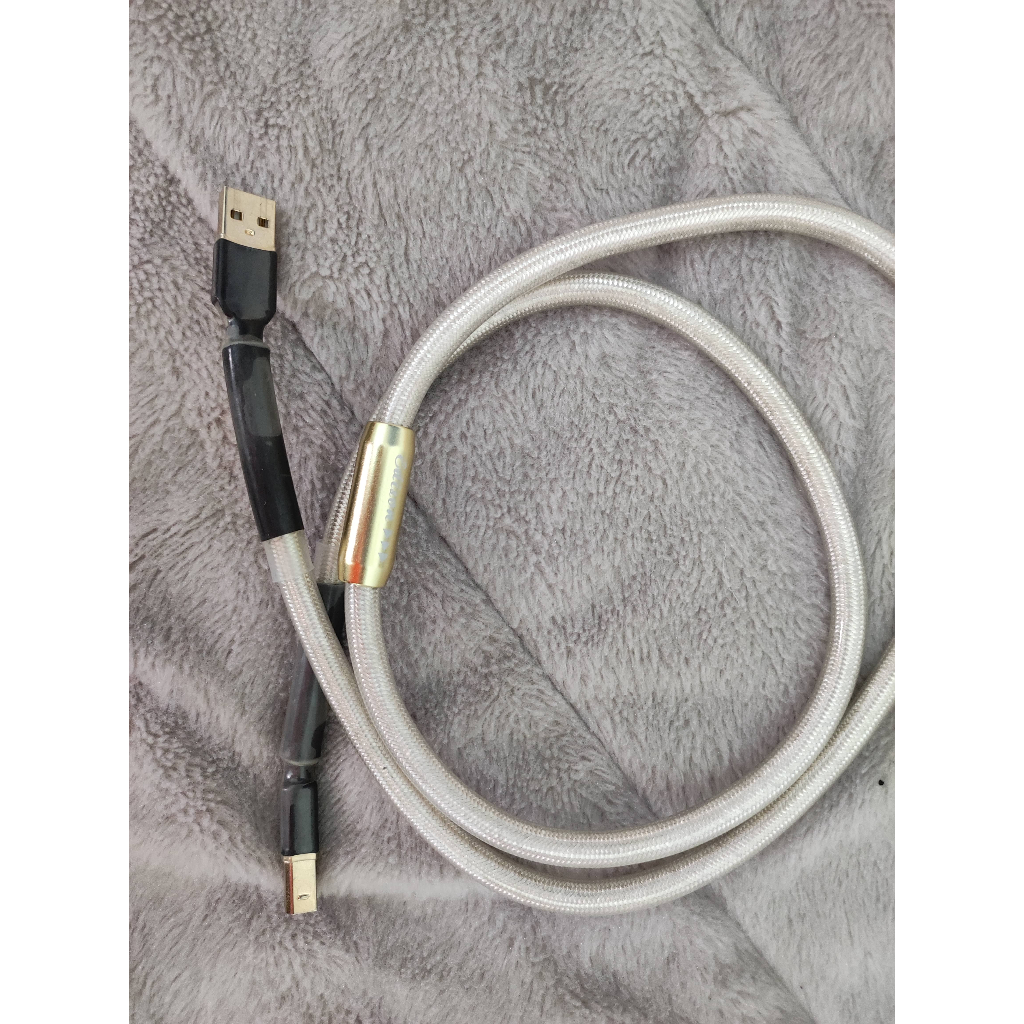Edison audio 4芯鍍銀 USB DAC 解碼器 線 A-B 一公尺 極少使用 4芯鍍銀