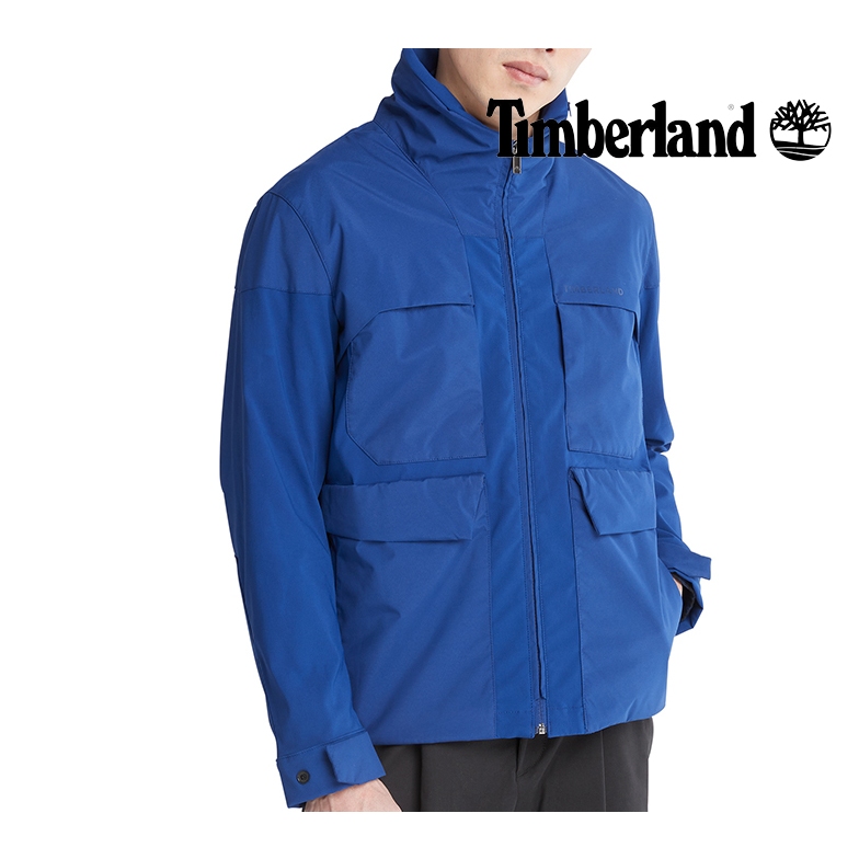 Timberland 男款藍色Timberloop軟殼防潑水連帽外套