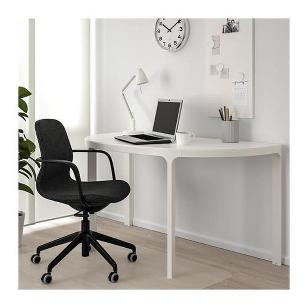 絕版品/北歐風格IKEA宜家BEKANT半圓會議桌電腦桌工作桌辦公桌/白色/140x70x73/二手八成新/特$4500