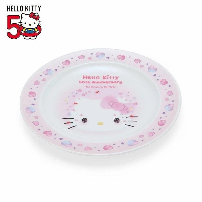 ♥小玫瑰日本精品♥ Hello Kitty 陶瓷圓盤 餐盤 點心盤 水果盤 裝飾盤 (50週年) ~ 8