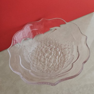 二手 立體浮雕雕花不規則邊口玻璃碗點心水果沙拉碗 玻璃器皿 任選一件