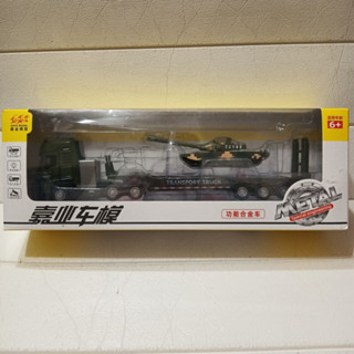 全新 現貨 模型車 1:50 合金車 拖掛 軍事 工程車 模型 兒童 玩具 汽車 模型 交換禮物 車門 可開 附件 可動