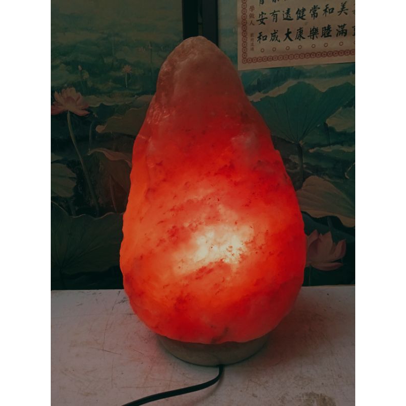 月理鹽燈16.6公斤~喜馬拉雅玫瑰紅鹽晶燈~ 1992元~玉石底座可調適開關