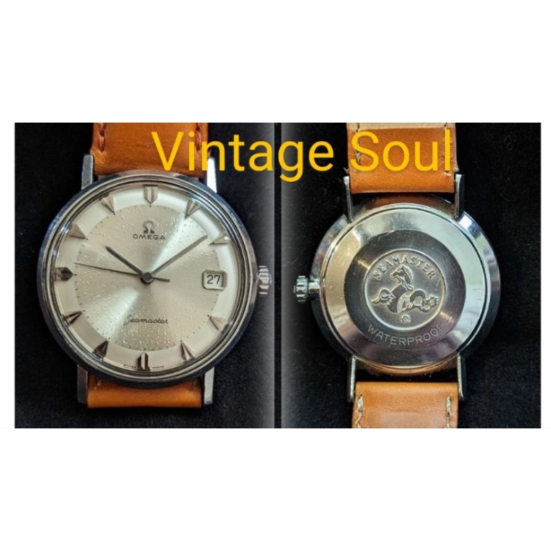 OMEGA停產1969年代
罕見海馬（雙色面盤，立體蒼蠅字時標）手動上鍊機械錶

