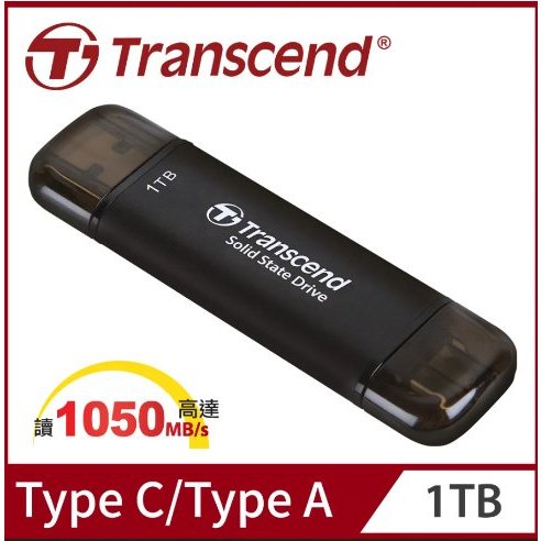 免運 Transcend 創見 ESD310 行動固態硬碟 512GB/1TB Type A &amp; C 雙介面 外接SSD