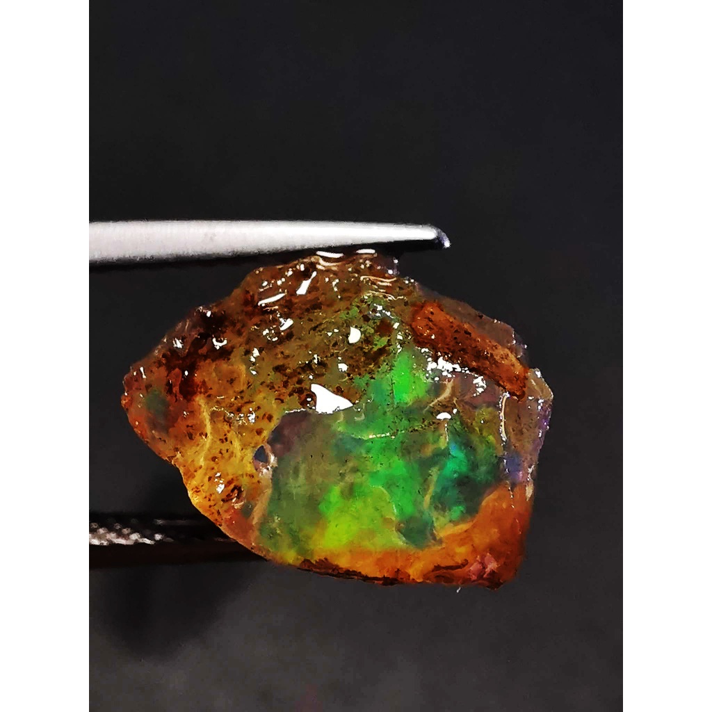 天然無處理衣索比亞蛋白石(Opal)原礦 3……金工,手做,礦標,貓礦