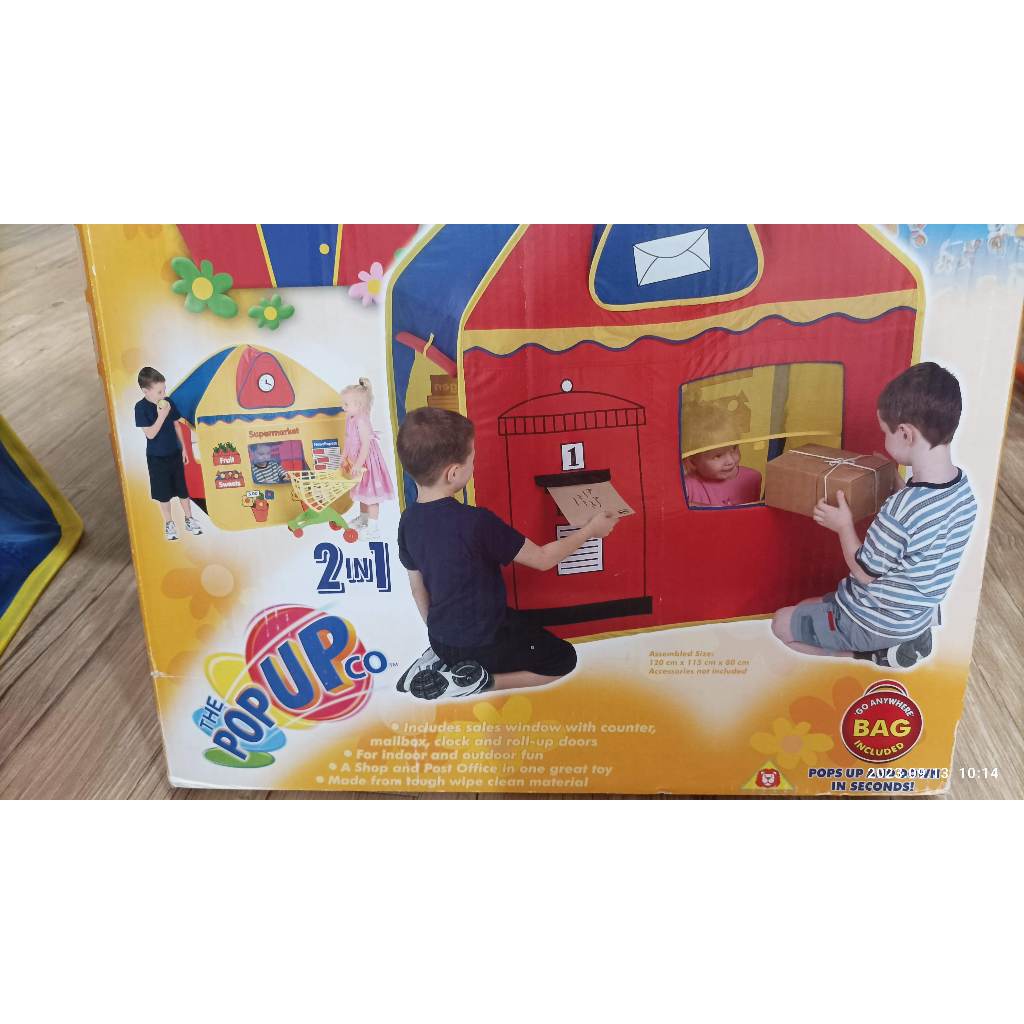 二手~玩具反斗城購入 商店郵局兩用遊戲屋 兒童遊戲帳篷(遊戲用)