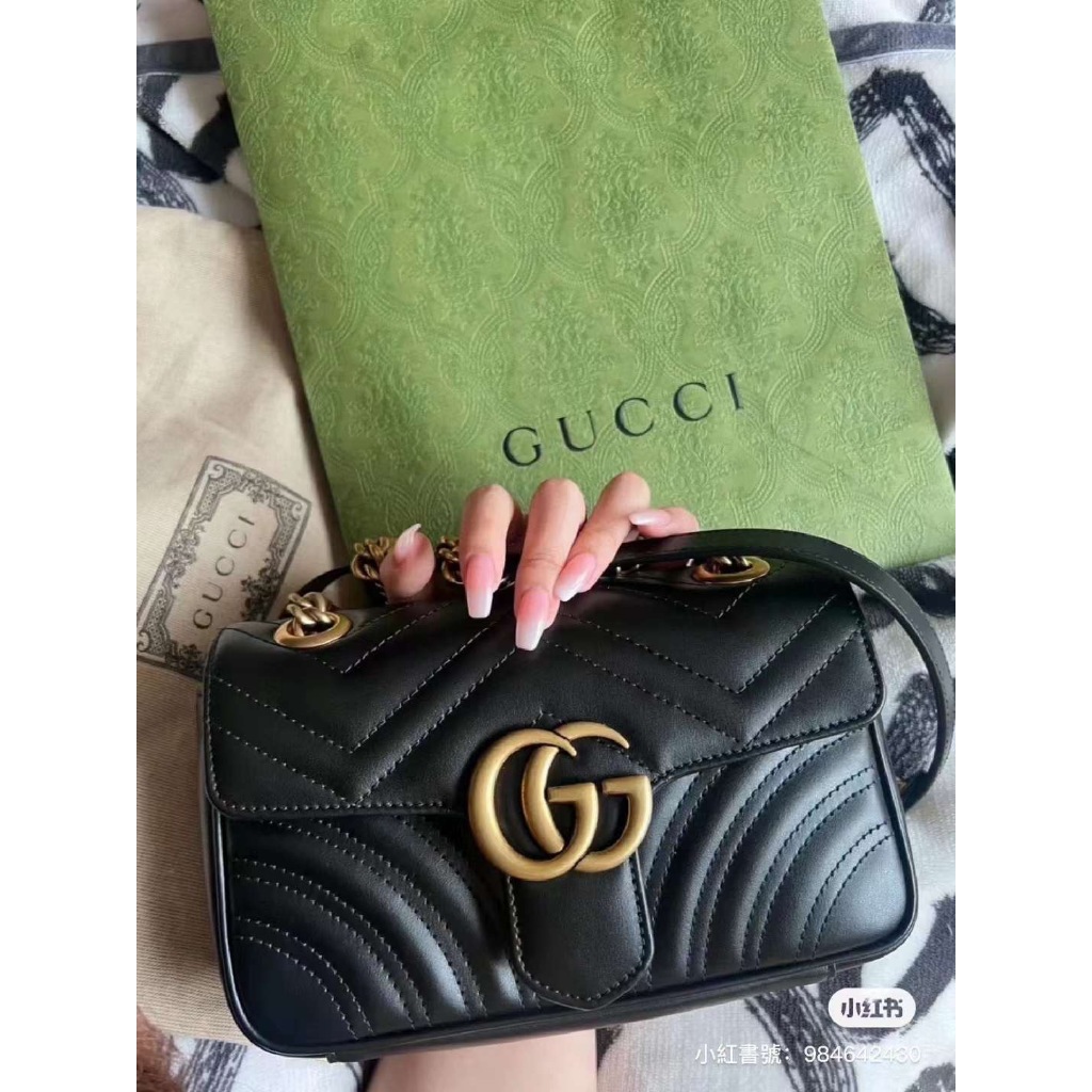 ♚KK SHOP♚ 預購 GUCCI GG Marmont系列絎縫迷你手袋 446744 DTDIT 1000