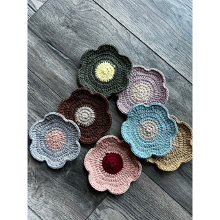 花朵🌼棉線杯墊🌺 手工編織 多款配色 圈圈手作✨