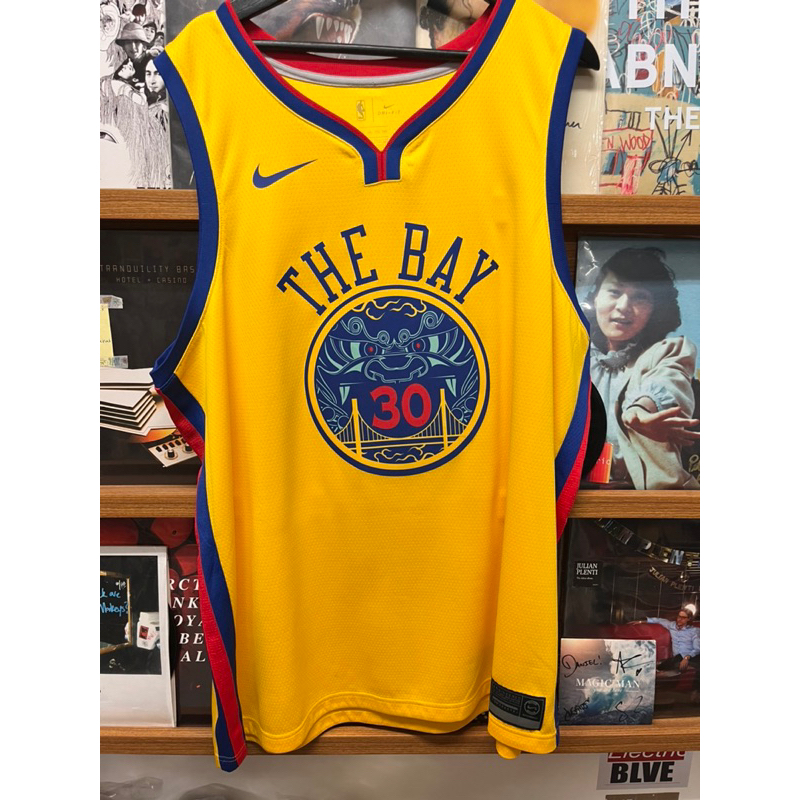 Stephen Curry 金州勇士The bay龍袍Nike NBA絕版籃球衣