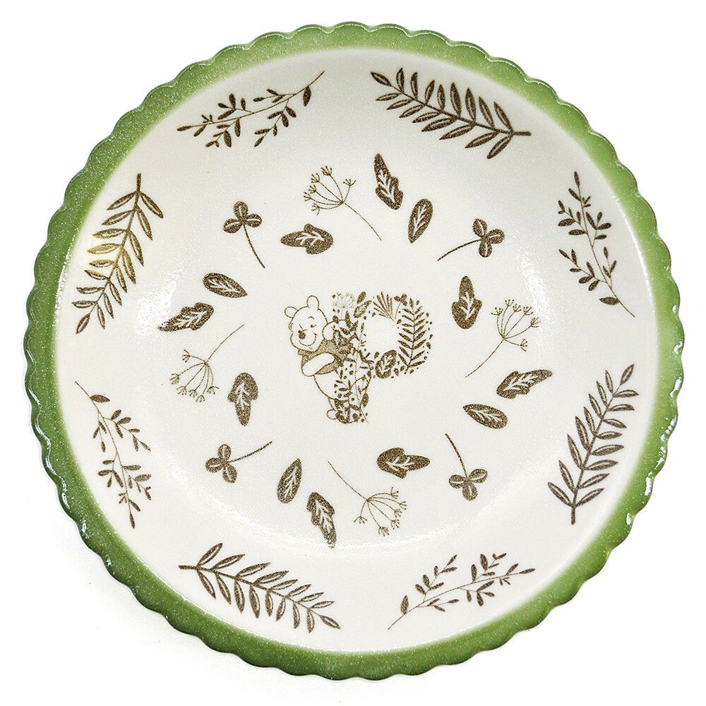 三鄉陶器 SANGO 日本製 迪士尼 小熊維尼 陶瓷餐盤 21cm 草本植物 英文字母 NT29343