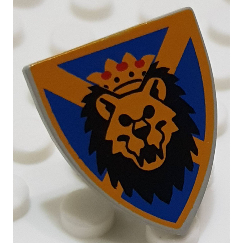 樂高 3846 6095 6098 舊淺灰色 印刷 三角 盾 盾牌 皇冠 獅 獅國 騎士 士兵 城堡 配件 絕版