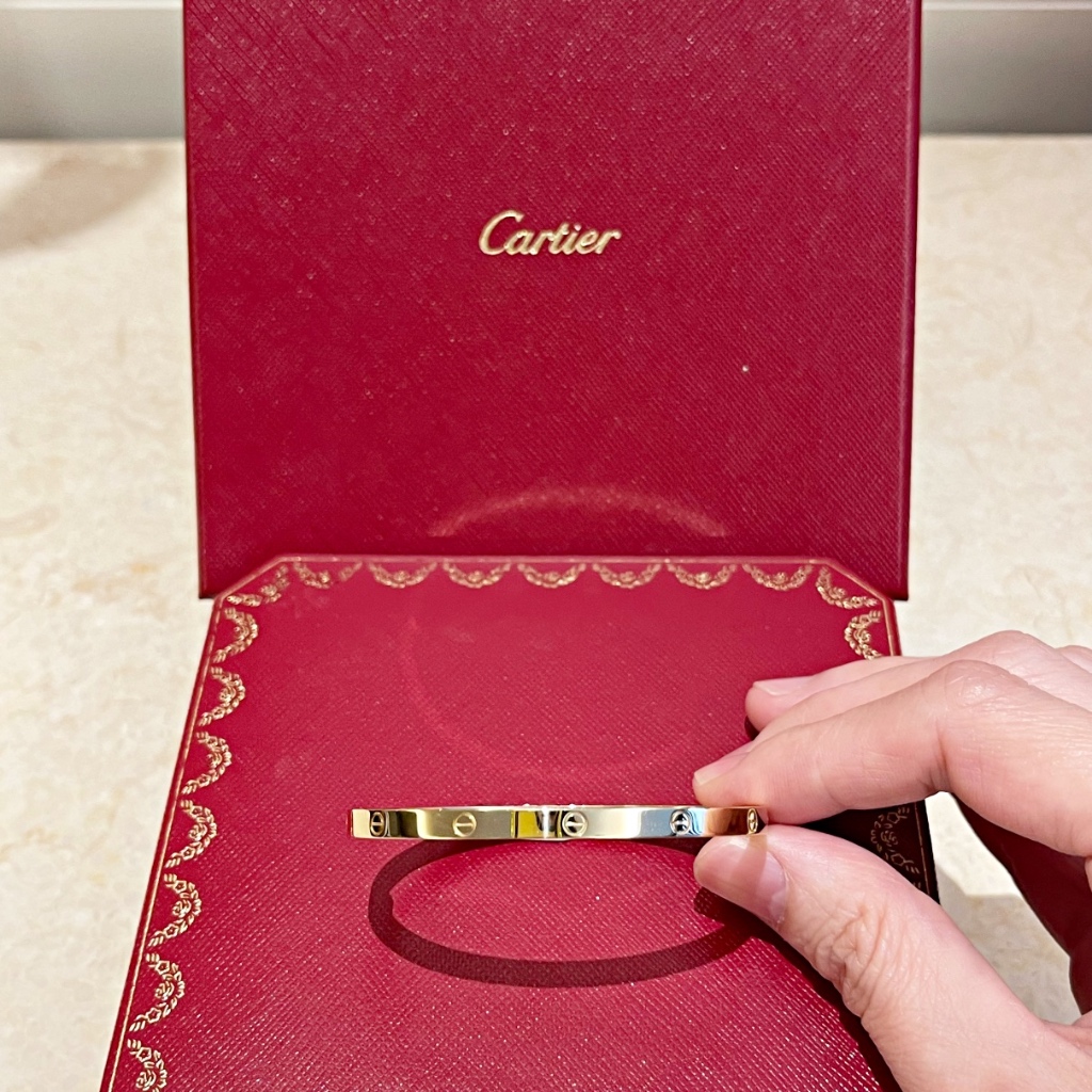 Cartier 卡地亞 LOVE 18K 黃K金 細版 手環 16號 專櫃購證 全配 保證真品