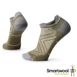【台灣黑熊】美國 Smartwool 機能跑步超輕減震踝襪 頂級美麗諾羊毛襪 跑步襪 苔癬綠／淺灰 SW00165