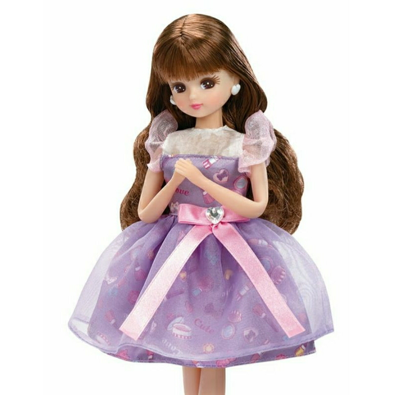 莉卡娃娃衣服 licca 娃娃衣服 莉卡 Cute甜美化妝品紫洋裝/衣服/莉卡正版 散貨/兒童玩具