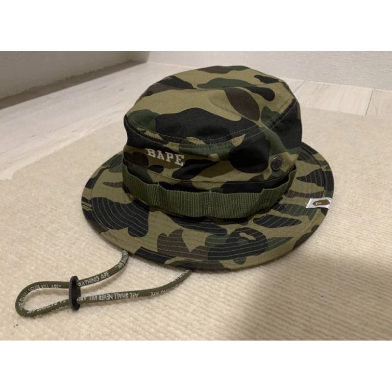 A BATHING APE ® 綠 迷彩 狩獵 漁夫帽