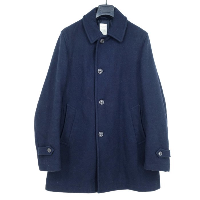 【BACK NUMBER】日本品牌 混羊毛 長大衣 L 深藍 男