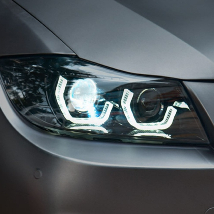 適用於BMW3系E90大燈總成05-12款改裝新款日行燈雷射LED透鏡大燈