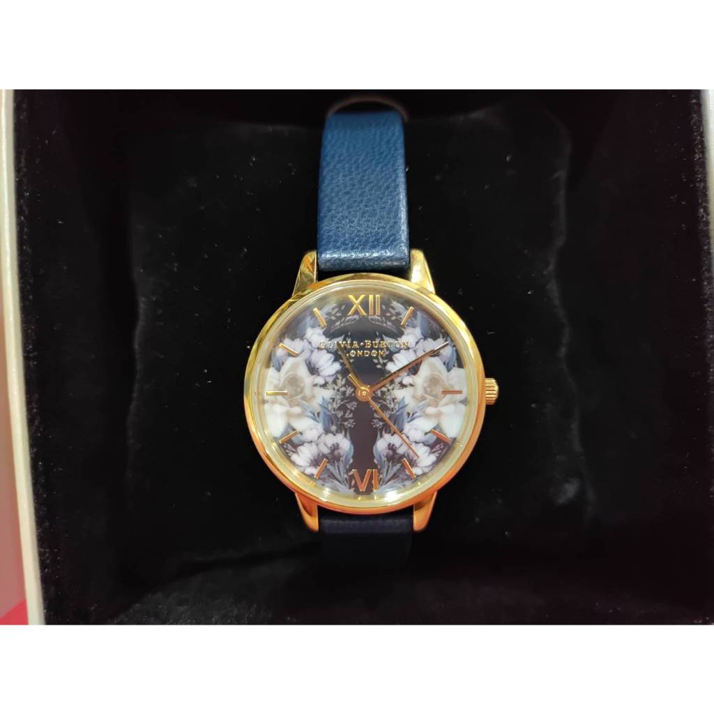 全新～OLIVIA BURTON 手錶 海軍藍錶帶