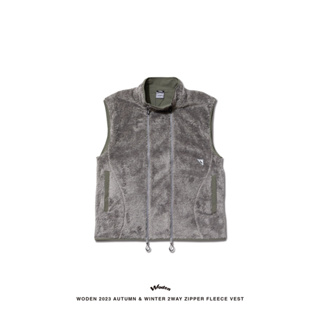 【P.COAST LAB】WODEN 23AW 2Way Zipper fleece Vest (灰色款)