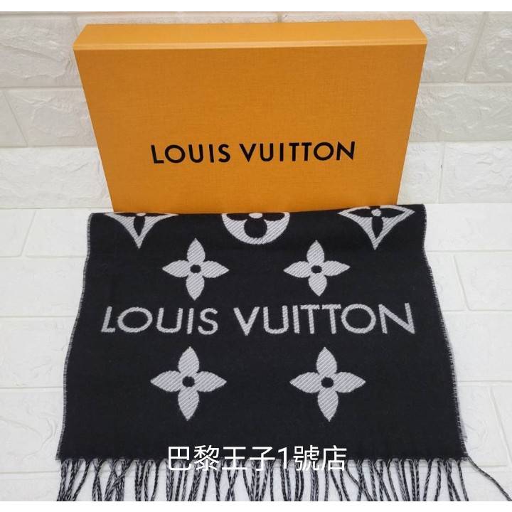 【巴黎王子1號店】《Louis Vuitton LV》M77853 黑色 流蘇 羊毛 圍巾 ~預購