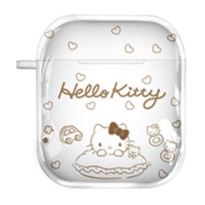 🍭夾物俗俗賣🧸三麗鷗正版授權 Hello Kitty 凱蒂貓 AirPods 1/2代 透明耳機盒 保護套