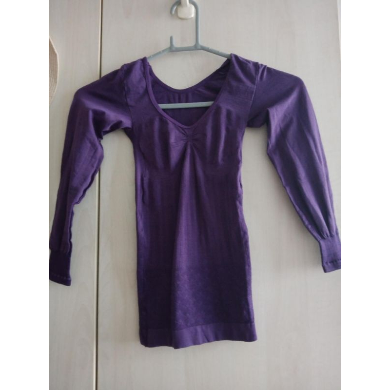 暖著衣保暖內衣無縫織造保暖衣衛生衣塑身衣（F)紫