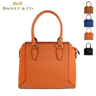【BAGGLY&CO】納格麗質感大容量手提側背包 大容量 手提包 側背包 橘色包包 大包包