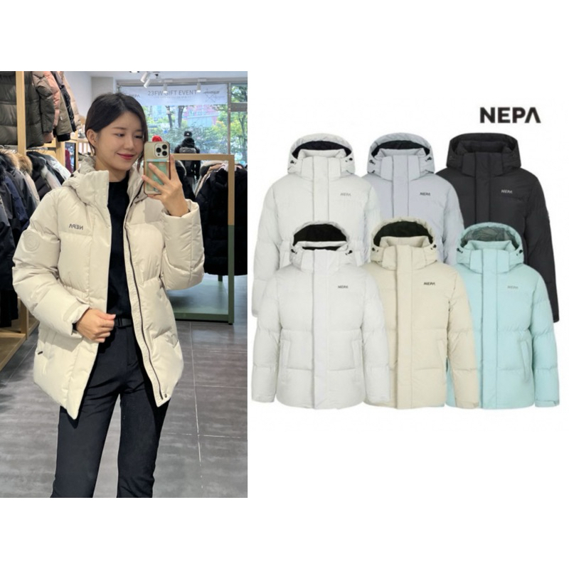 過季零碼特價❗️韓國 NEPA 男女裝 Volcane Down 連帽短版羽絨外套