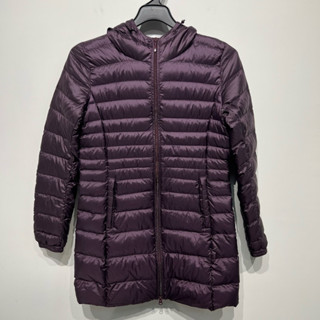 老麥嚴選 Lativ 米格 長袖連帽羽絨外套/大衣 深紫色 二手 女S號 DA1303