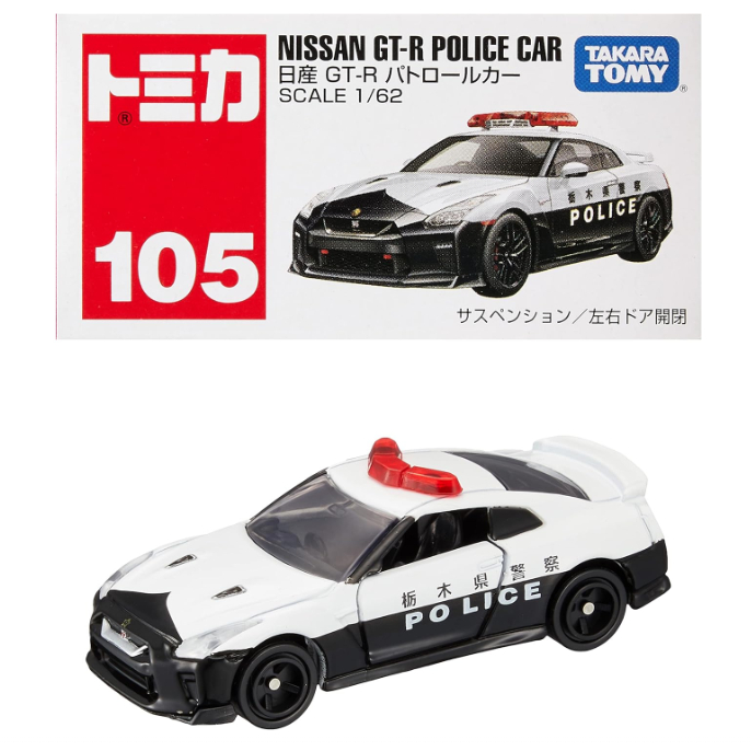 (bear)正版現貨 TOMICA 多美 日產 NISSAN GT-R 警車 GTR 模型車 105 紅白盒