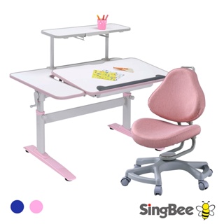 【SingBee 欣美】寬115cm 兒童桌椅組SBD-504&80+168椅(書桌椅 兒童桌椅 兒童書桌椅)
