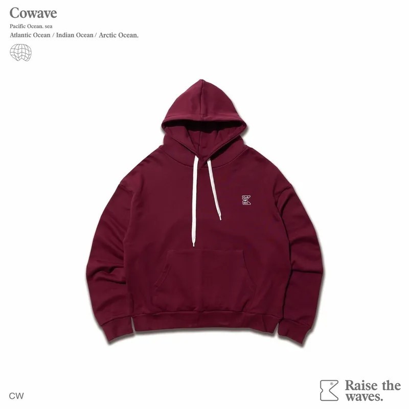 【TIMADESELECT】Cowave Fall & Winter Slogan font Hoodie 酒紅