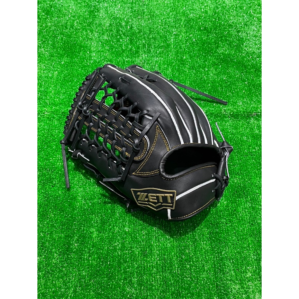 棒球世界ZETT SPECIAL ORDER 訂製款棒壘球手套特價外野T編網13吋黑色反手用