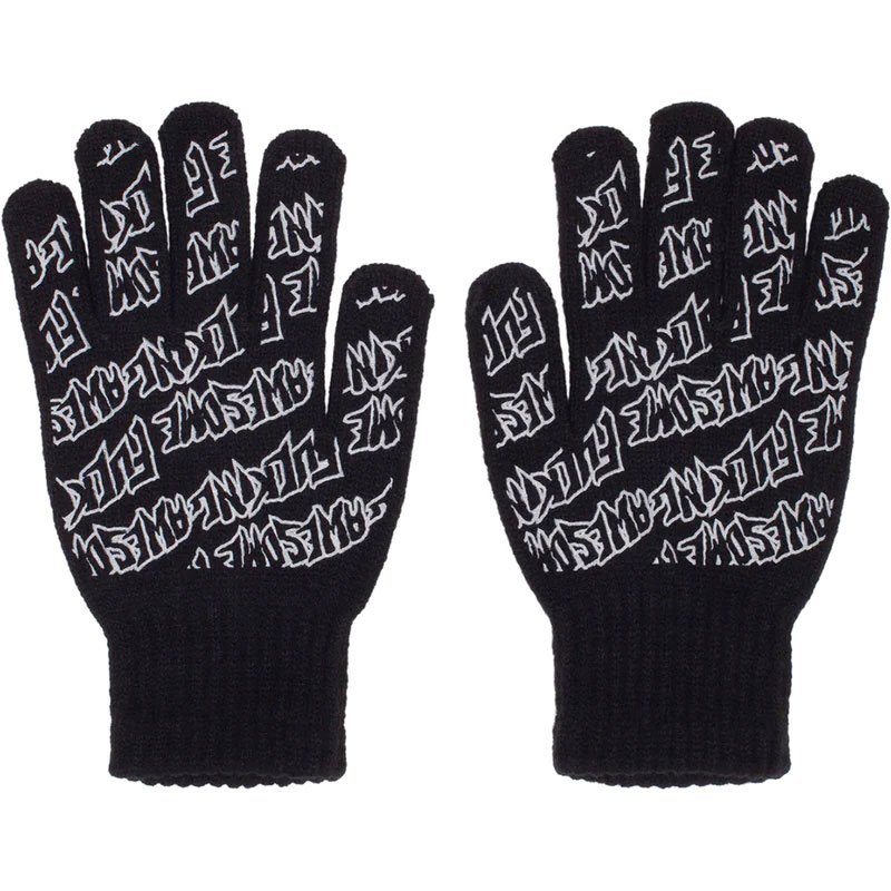 FUCKING AWESOME E40100 REFLECTIVE STAMP GLOVES 針織 手套 (黑色)