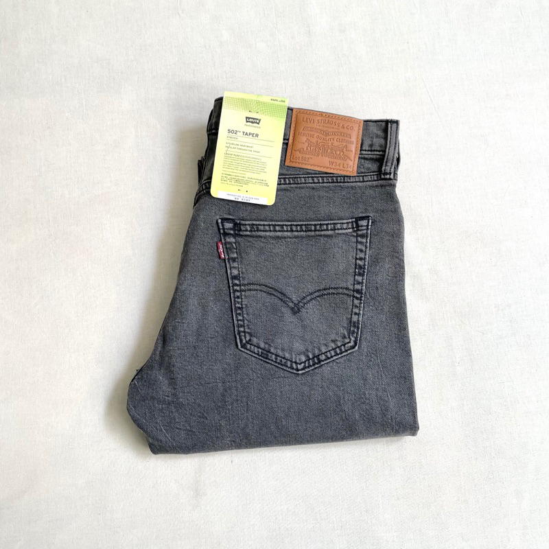 美國經典 Levi’s 502 Taper Jeans 全新品 彈性棉質 水洗碳灰 錐形牛仔褲 vintage