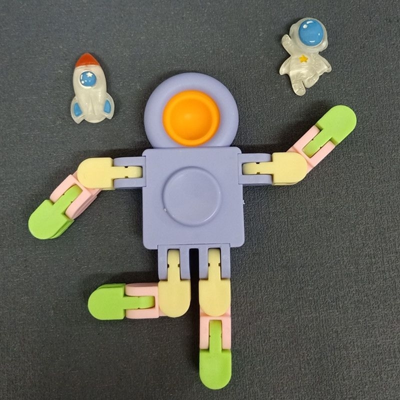 兒童 玩具 指尖陀螺 百變魔方 旋轉機器人 機器人造型 陀螺〈安娜貝爾〉