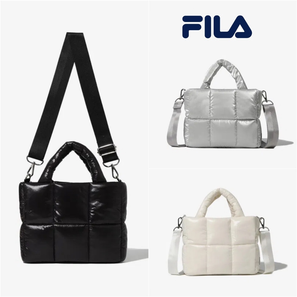 韓國 FILA 23FW Milano Simple Tote Bag 亮面側背包 手提包 亮面托特包