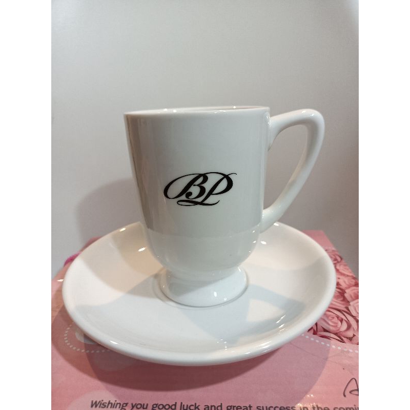 全新現貨久放微瑕疵/ BP BARISTA Premium 西雅圖 杯盤2件組 白色 咖啡杯 陶瓷杯 馬克杯