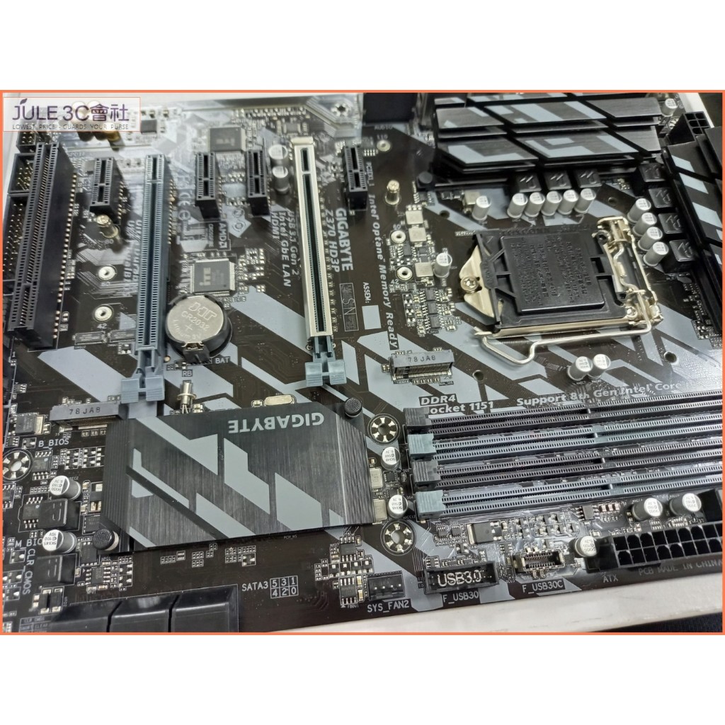 JULE 3C會社-技嘉 Z370-HD3P Z370/八九代/M2/抗硫防護/抗突波/超耐久/庫存/ATX 主機板