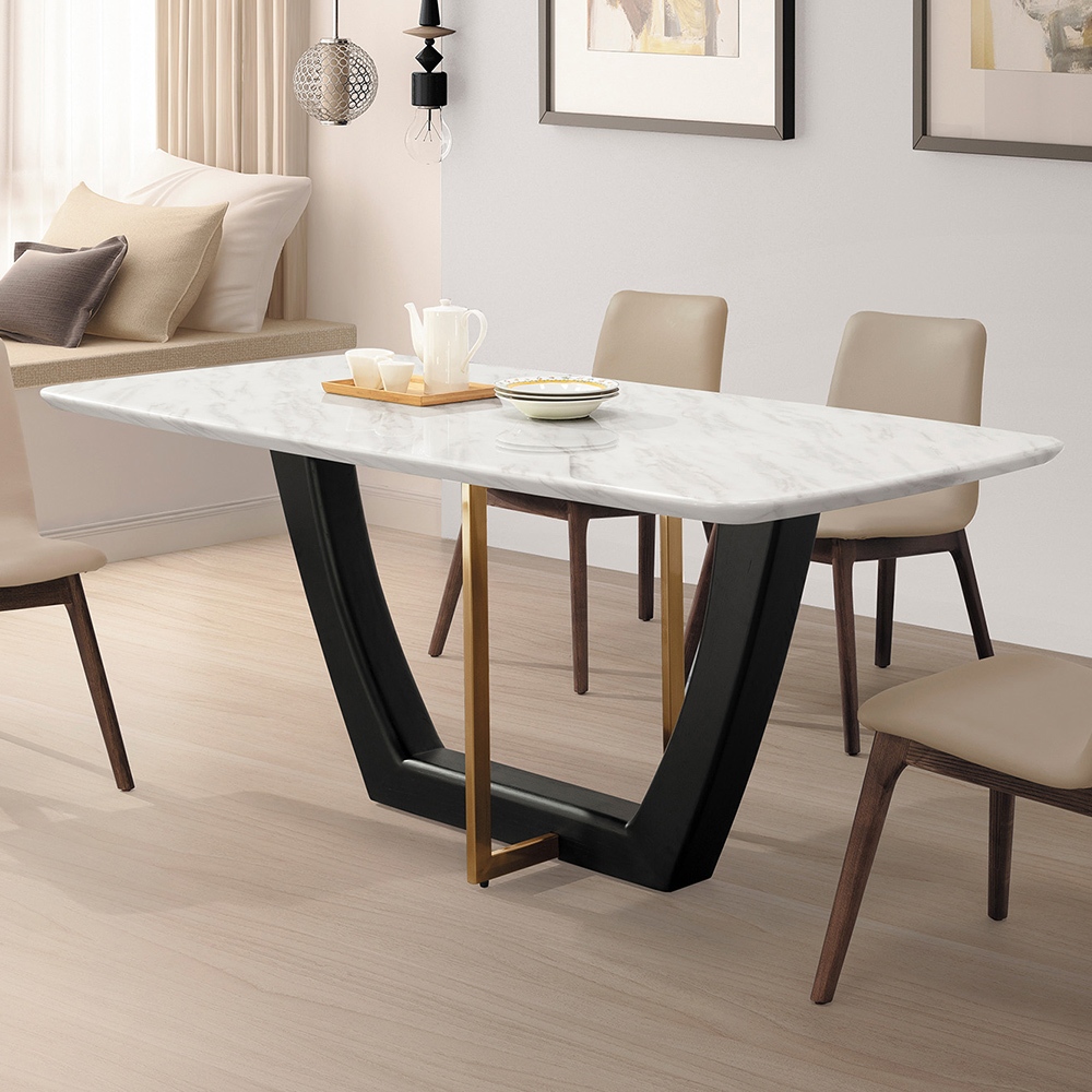 Boden-陶德6尺工業風石面造型餐桌/工作桌/長桌/會議桌