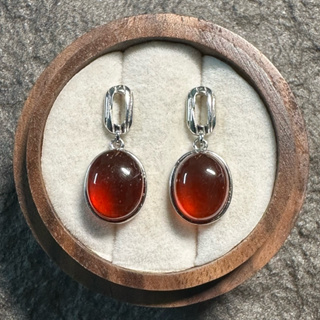 紅石榴石純銀耳環(2401ER111) 石榴石 石榴石耳環 純銀耳環 水晶耳環