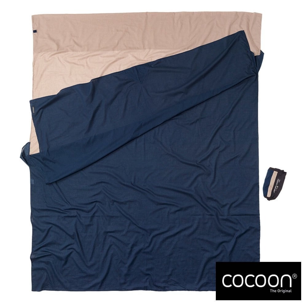 【COCOON】 旅行睡袋內套-雙人『卡其藍』ECD2524