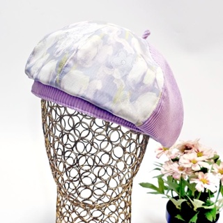 【HiGh MaLi】透紗漸層美妙花語系-爛漫紫貝蕾帽/畫家帽#禮物