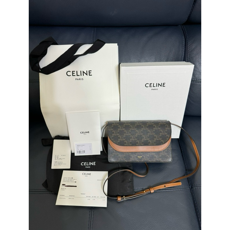 台灣專櫃 Celine woc雙層翻蓋 斜背包