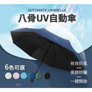 【抗風耐用UV傘】 UV自動摺疊傘 黑膠自動傘 傘 UV傘 自動傘 雨傘 遮陽傘 防曬傘 陽傘 晴雨兩用傘