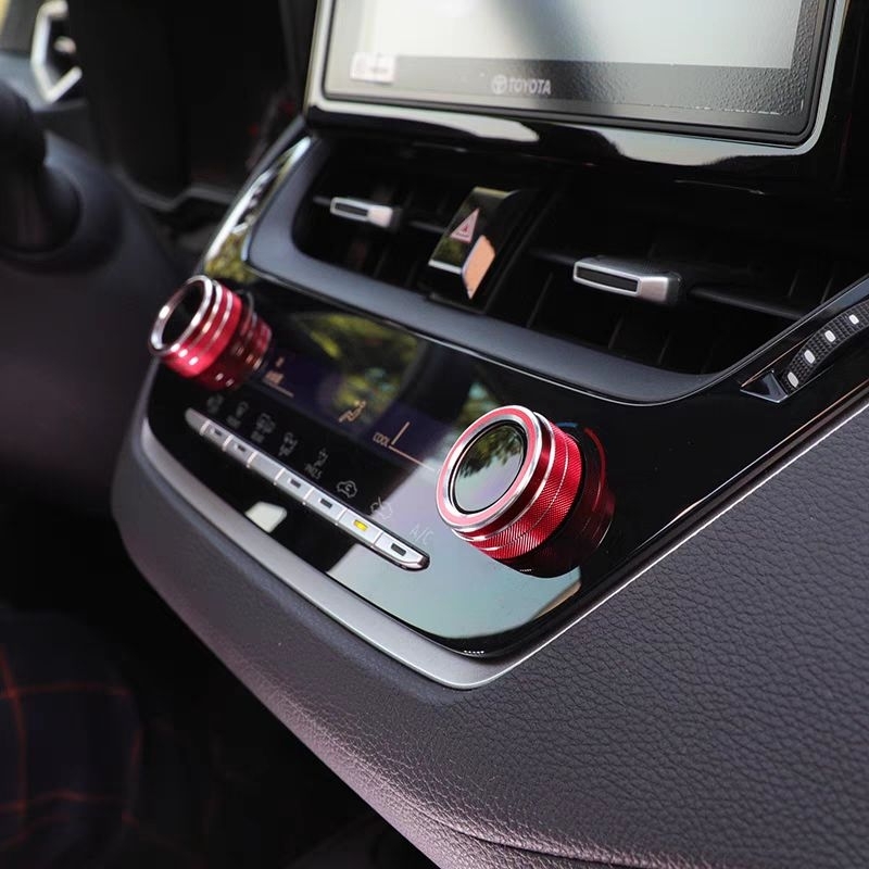 COROLLA SPORT AURIS（紅色）冷氣旋鈕裝飾圈 鋁合金 空調旋鈕 冷氣旋鈕 裝飾圈 Corolla