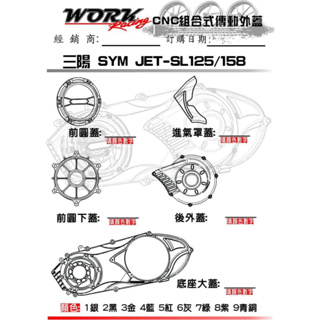 Work Racing CNC 組合式傳動蓋 JETSL 125 158 至少需等候半年以上