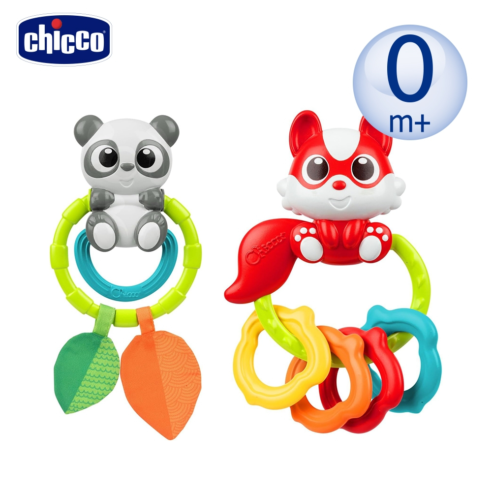 Chicco 搖鈴互動玩具 ( 熊貓 / 松鼠 )  0m+ / 聲音玩具 玩具 安撫玩具 吊飾 可愛動物