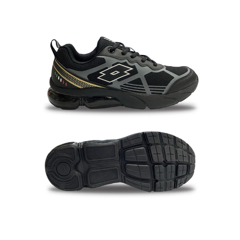 【LOTTO 義大利】童鞋 親子鞋輕酷閃光 氣墊跑鞋(黑-6690)22.5~25.5Cm